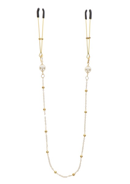 Tweezers Pearl & Deluxe Chain Nippelklemmen mit Perlen - gold