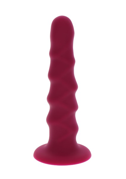 Ribbed Dildo Strap-on geeignet - rot