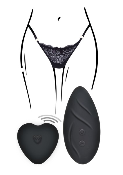 Angel Panty Vibrator mit Fernbedienung inkl. String - schwarz