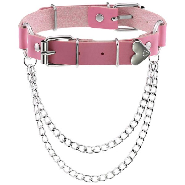 Halsband mit Herz - rosa