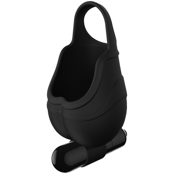 Hodensack aus Silikon mit Vibration - schwarz