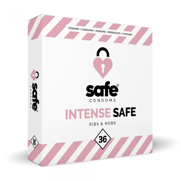 SAFE – Kondome – Gerippt und mit Noppen – 36 Stück