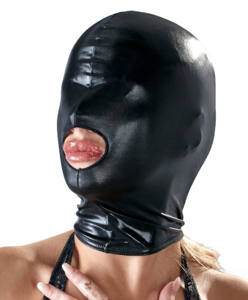 Kopfmaske mit Mundöffnung - schwarz