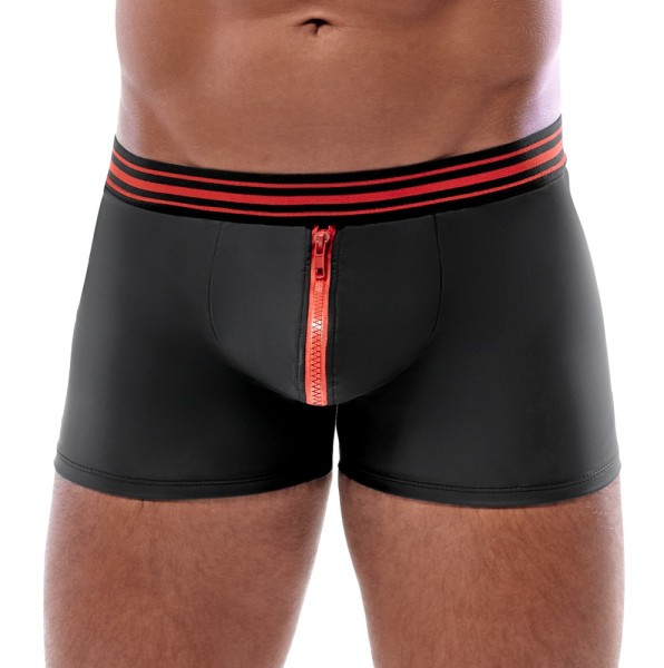 Boxershorts mit rotem Reißverschluss - schwarz