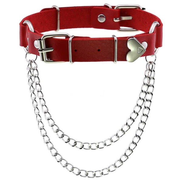 Halsband mit Herz - rot